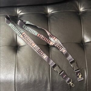 Bride Black and Gray Gradient Gradation Lanyard Keychain